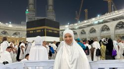 Siti Bayu Khusnul Hatimah Anggota DPRD Kabupaten Kepulauan Anambas saat menunaikan ibadah haji di Mekkah beberapa waktu lalu, Sabtu (08/07/2023)