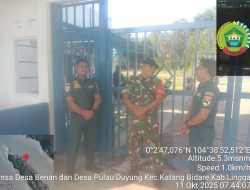 Babinsa Desa Benan Koramil 06/Senayang Gelar Patroli Siskamling di Pelabuhan Katang Bidare